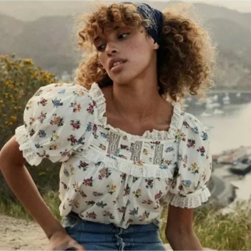 NWT Doen Frances Top in Fleurs De Jonquille - Size XS